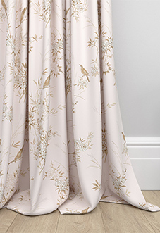 Shabby Chic by Rachel Ashwell Bird Chinoiserie, Pink Tan - Made to Measure Curtains